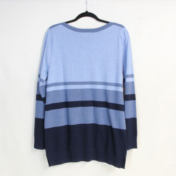 NorthStyle Women's Blue Block Striped Long Sleeve Sweater Size Medium NWOT - Picture 3 of 4